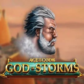Age Of The Gods: God of Storms slot logo by Playtech at Bassbet Casino